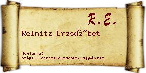 Reinitz Erzsébet névjegykártya